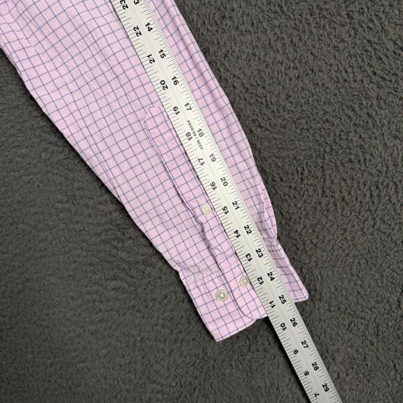 Brooks Brothers Shirt Mens Medium Pink Check Milano Fit Button Down Thomas Mason - Picture 12 of 13